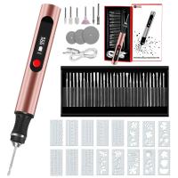 Cordless Engraving Pen with 3 Speeds, 57-in-1 Kit with 30 Bits, 16 Stencils, 6 Grinding Stones, 3 Cutting Wheels, for Rocks, Wood, Glass, etc. Kentfaith