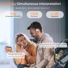 Fones de Ouvido Tradutor em Tempo Real, 150 Idiomas Online & 16 Idiomas Offline Gratuitos, Estilo Open-Ear, ENC, Kentfaith