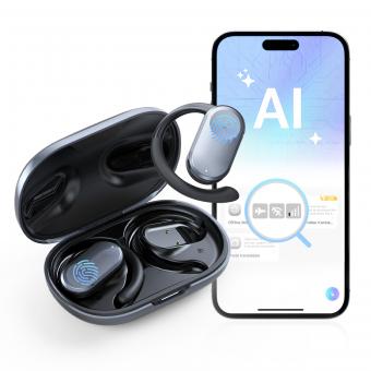 Translator Earbuds Real-Time, 150 Languages, Free Offline Translation, 5 Translation Modes, Open-Ear Style, ENC, Kentfaith