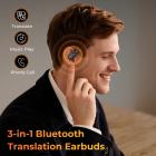 Kentfaith Real Time Translation Earbuds, 150 Languages/Accents, Free Offline Support, Video and Voice Call Translation, Open Ear Style, for Travel, Work, Learning, Kentfaith