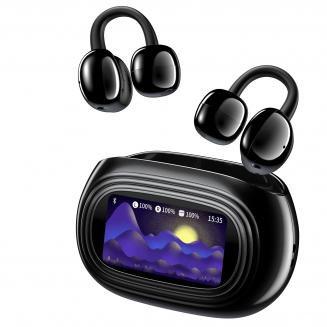 Cuffie con traduzione AI in tempo reale, 150 lingue/accenti, traduzione offline gratuita, traduzione per chiamate vocali e video, schermo touch LCD, auricolari a clip, Kentfaith
