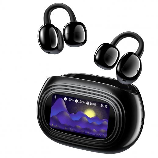 Cuffie con traduzione AI in tempo reale, 150 lingue/accenti, traduzione offline gratuita, traduzione per chiamate vocali e video, schermo touch LCD, auricolari a clip, Kentfaith
