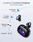 Cuffie con traduzione AI in tempo reale, 150 lingue/accenti, traduzione offline gratuita, traduzione per chiamate vocali e video, schermo touch LCD, auricolari a clip, Kentfaith