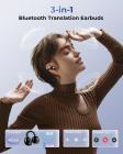 Cuffie con traduzione AI in tempo reale, 150 lingue/accenti, traduzione offline gratuita, traduzione per chiamate vocali e video, schermo touch LCD, auricolari a clip, Kentfaith
