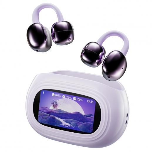 Auricolari con Traduzione AI in Tempo Reale, 150 Lingue/Accenti, Traduzione Offline Gratuita, Traduzione per Chiamate Vocali e Video, Touch Screen LCD, Auricolari a Clip, Kentfaith