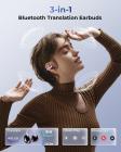 Auricolari con Traduzione AI in Tempo Reale, 150 Lingue/Accenti, Traduzione Offline Gratuita, Traduzione per Chiamate Vocali e Video, Touch Screen LCD, Auricolari a Clip, Kentfaith