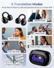 Cuffie a clip con traduzione AI in tempo reale, 150 lingue/accenti, traduzione offline gratuita, traduzione di chiamate vocali e video, touch screen LCD, auricolari a clip, Kentfaith