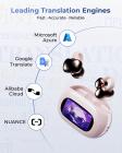 Cuffie a clip con traduzione AI in tempo reale, 150 lingue/accenti, traduzione offline gratuita, traduzione di chiamate vocali e video, touch screen LCD, auricolari a clip, Kentfaith