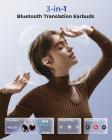 Cuffie a clip con traduzione AI in tempo reale, 150 lingue/accenti, traduzione offline gratuita, traduzione di chiamate vocali e video, touch screen LCD, auricolari a clip, Kentfaith
