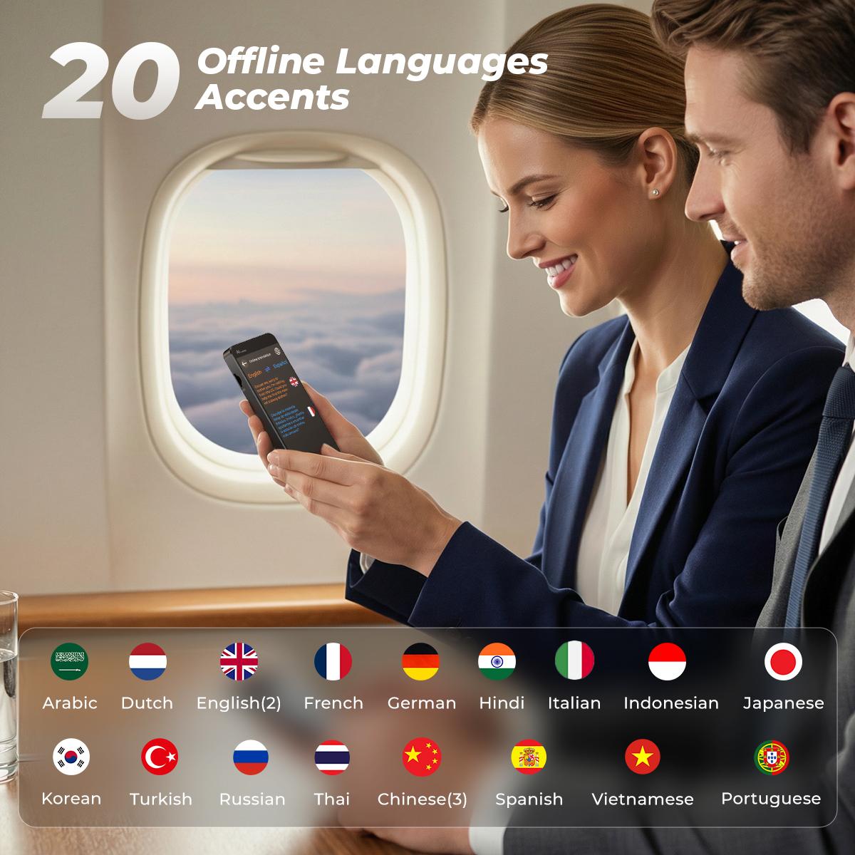 AI Translator Device, No WiFi Needed, 142 Languages Voice Instant Two ...