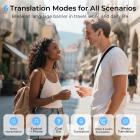 Real Time Translator Earbuds with 2-Way 142 Languages/Accents, 6 Translation Modes, Call Translation & Recording, Video Translation, ENC & ANC Noise Cancellation, Kentfaith