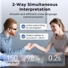 Audífonos de Traducción en Tiempo Real con 150 Idiomas, Traducción Sin Conexión Gratuita, Traducción de Llamadas de Voz y Video, Pantalla Táctil LCD, Kentfaith