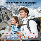 Audífonos de Traducción en Tiempo Real con 150 Idiomas, Traducción Sin Conexión Gratuita, Traducción de Llamadas de Voz y Video, Pantalla Táctil LCD, Kentfaith