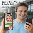 Audífonos de Traducción en Tiempo Real con 150 Idiomas, Traducción Sin Conexión Gratuita, Traducción de Llamadas de Voz y Video, Pantalla Táctil LCD, Kentfaith