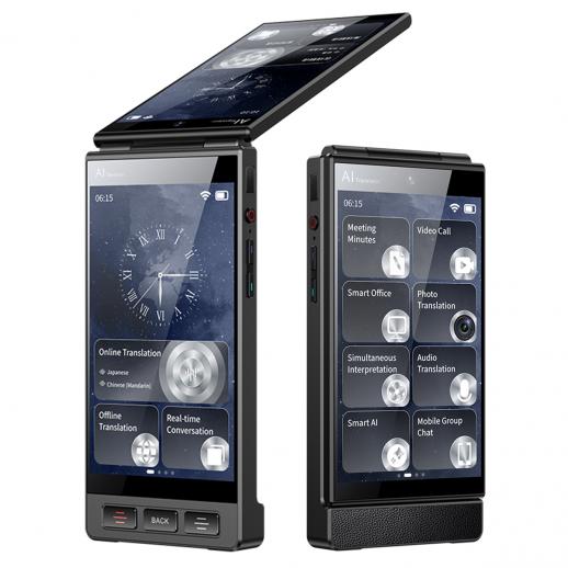 AI Translating Device with Dual Screens, 159 Languages, Smart Meeting Translation & Transcription, 28 Offline Languages, Video Call Translation, Photo Translation, Kentfaith