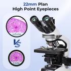 Compound Microscope for Laboratory, Professionals, Research, with lnfinity-corrected Plan Optics, 40x-1000x Magnification, 5W Koehler System, Kentfaith