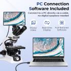 Compound Microscope for Laboratory, Professionals, Research, with lnfinity-corrected Plan Optics, 40x-1000x Magnification, 5W Koehler System, Kentfaith
