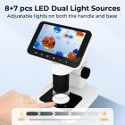 디지털 핸드헬드 현미경, 4.5인치 IPS 화면, 분리 가능한 베이스, 1000배 확대, 12MP 사진 촬영, 1080P 동영상, Kentfaith