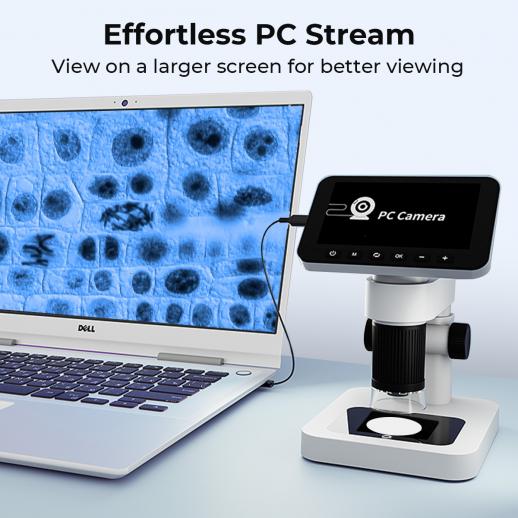 디지털 핸드헬드 현미경, 4.5인치 IPS 화면, 분리 가능한 베이스, 1000배 확대, 12MP 사진 촬영, 1080P 동영상, Kentfaith