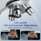 Darkfield Microscope with 7in Screen, 40X-2500X Magnification, Capture 2K Videos 24MP Photos, 195 Achromatic Objectives, HDMI Output, for Labs, Clinics, Ranches, Kentfaith