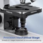 Darkfield Microscope with 7in Screen, 40X-2500X Magnification, 5MP Camera for Photos & Videos, 195 Achromatic Objectives, Double-layer Mechanical Stage, Kentfaith