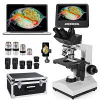 Darkfield Microscope with 7in Screen, 40X-2500X Magnification, Capture 2K Videos 24MP Photos, 195 Achromatic Objectives, HDMI Output, for Labs, Clinics, Ranches, Kentfaith