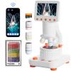 Compound Microscope for Kids with 4.3in Screen, 80X to 800X, WiFi Connection, Dual Light Sources, 1080P Videos, 32GB Card Included, Kentfaith