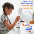 Compound Microscope for Kids with 4.3in Screen, 80X to 800X, WiFi Connection, Dual Light Sources, 1080P Videos, 32GB Card Included, Kentfaith