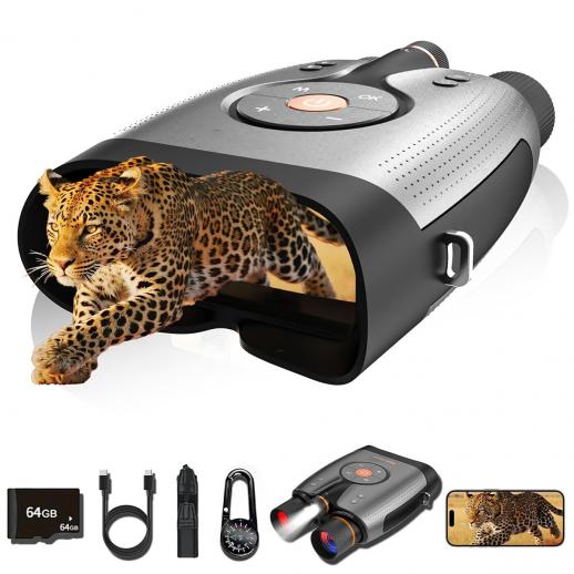 4K Night Vision Goggles, 1000m/3281ft Infrared, Full Color Night Vision, Built-in WiFi, Flashlight & Backlit Buttons, 5100mAh Battery, Kentfaith