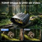 112MP 4K Night Vision briller med 1200M / 3937FT afstandsmåler, Indbygget WiFi, 400M / 1312FT IR Night Vision, lommelygte og bagbelyste knapper, 5000mAh batteri, KentFaith
