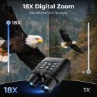 112MP 4K Night Vision briller med 1200M / 3937FT afstandsmåler, Indbygget WiFi, 400M / 1312FT IR Night Vision, lommelygte og bagbelyste knapper, 5000mAh batteri, KentFaith
