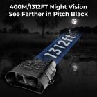 112MP 4K Night Vision briller med 1200M / 3937FT afstandsmåler, Indbygget WiFi, 400M / 1312FT IR Night Vision, lommelygte og bagbelyste knapper, 5000mAh batteri, KentFaith
