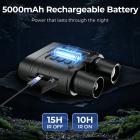 112MP 4K Night Vision briller med 1200M / 3937FT afstandsmåler, Indbygget WiFi, 400M / 1312FT IR Night Vision, lommelygte og bagbelyste knapper, 5000mAh batteri, KentFaith
