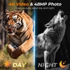Night Vision Binoculars, 4K Video & 48MP Photo, 600m/1968ft IR, Starlight Full Color Night Vision, Dual Screen, Flashlight & Backlit Buttons, Kentfaith