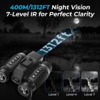 3D VR Night Vision Binoculars with Rangefinder, 4K Videos and 36MP Photos, Dual Display, 400M/1312FT IR Night Vision, Head-Mounted, 32GB Card Included, Kentfaith