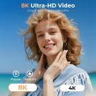 8K digitalt kamera til fotografering, 8X optisk zoom, dobbelt objektiv til selfie og dobbelt optagelse, indbygget WiFi, autofokus Vlogging kamera til YouTube, nybegyndere, teenagere, KentFaith
