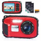 5M 4K Waterproof Digital Camera, 64MP Auto Focus, Fill Light, 2.4in IPS Display, Selfie Mirror, 32GB Card Included, Under Water Camera for Snorkeling, Pool, Beach, Kentfaith