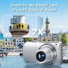 8K 88MP 7X Optik Zoomlu Dijital Kamera, Çift Lensli Fotoğrafçılık Kamerası, Çift Sony CMOS Sensör, Akıllı HDR, 2.8in Dokunmatik Ekran, Seyahat ve YouTube için, Kentfaith
