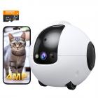 2K Robotkamera, WiFi Fjernbetjening 360 ° Hjemmepatrulje, 2-vejs Talk, 6 Spilletilstande, Fuldfarvet Natsyn, 1000mAh Batteri, Til Kæledyr, Hjem
