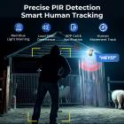 4G Solar Security Camera med Triple Objektiver, Dual PIR Sensorer, 2K Live View, 15X Hybrid Zoom, 12000mAh Batteri, 6W Solpanel, Til Udendørs Stort Område Monitor, KentFaith
