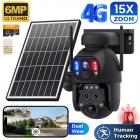 4G Solar Security Camera med Triple Objektiver, Dual PIR Sensorer, 2K Live View, 15X Hybrid Zoom, 12000mAh Batteri, 6W Solpanel, Til Udendørs Stort Område Monitor, KentFaith

