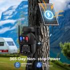 4G Solar Security Camera med Triple Objektiver, Dual PIR Sensorer, 2K Live View, 15X Hybrid Zoom, 12000mAh Batteri, 6W Solpanel, Til Udendørs Stort Område Monitor, KentFaith
