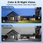4G Solar Security Camera with Triple Lenses, Dual PIR Sensors, 2K Live View, 15X Hybrid Zoom, 12000mAh Battery, 6W Solar Panel, For Outdoor Large Area Monitor, Kentfaith
