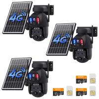 4G Solar Security Camera with Triple Lenses, Dual PIR Sensors, 2K Live View, 15X Hybrid Zoom, 12000mAh Battery, 6W Solar Panel, For Outdoor Large Area Monitor, Kentfaith