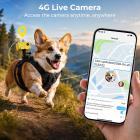 Dog Collar Camera with GPS Tracker, 4G Live Viewing 1080P POV, 30m-150m Electric Fence, 2-way Audio, with Chest & Back Mounting Harness, Kentfaith