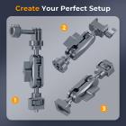 Camera Suction Cup Mount with Magic Arm, Dual Ball Head 360°  Adjustment, 1/4" & 3/8" Mounting Holes, Quick Release NATO, for Action Camera, DSLR Cameras, Fill Light, Microphone, Monitor, Kentfaith