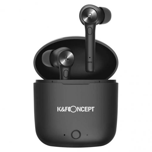 K&F Concept Bluetooth 5.0 Wireless Earbuds Wireless Earbuds In-Ear Headphones with Charging Case, Mini Car Headphones with Built-in Microphone for Phone Call/Running, 5H Playtime