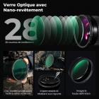 Filtre ND Variable ND2-32 (1-5 stops) 77mm, Filtre Variable Densité Neutre sans de Croix Noire, 28 Couches de Nano-revêtement - Série Nano-Xcel