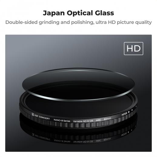 K&F Concept 77mm Variable ND Filter ND8-ND128 (3-7 Stop) HD Hydrophobic VND  Filter for Camera Lens No X Cross