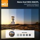Filtre ND Variable ND2-ND32 (1-5 stops) et Filtre CPL Polarisant Circulaire 58mm 2 en 1 avec 28 Couches de Nano-revêtement - Série Nano-Xcel